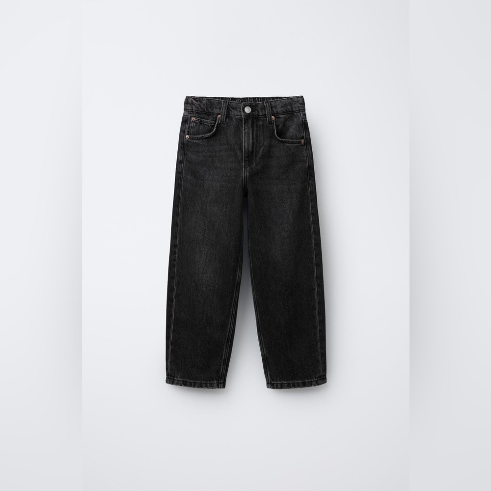 NWT NEW Zara Black Mom Fit Jeans High Rise Slim Ankle Size 4